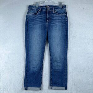 NYDJ Cropped Jeans Lift X Tuck Technology Role Cuffed Hem Women Blue Size 4